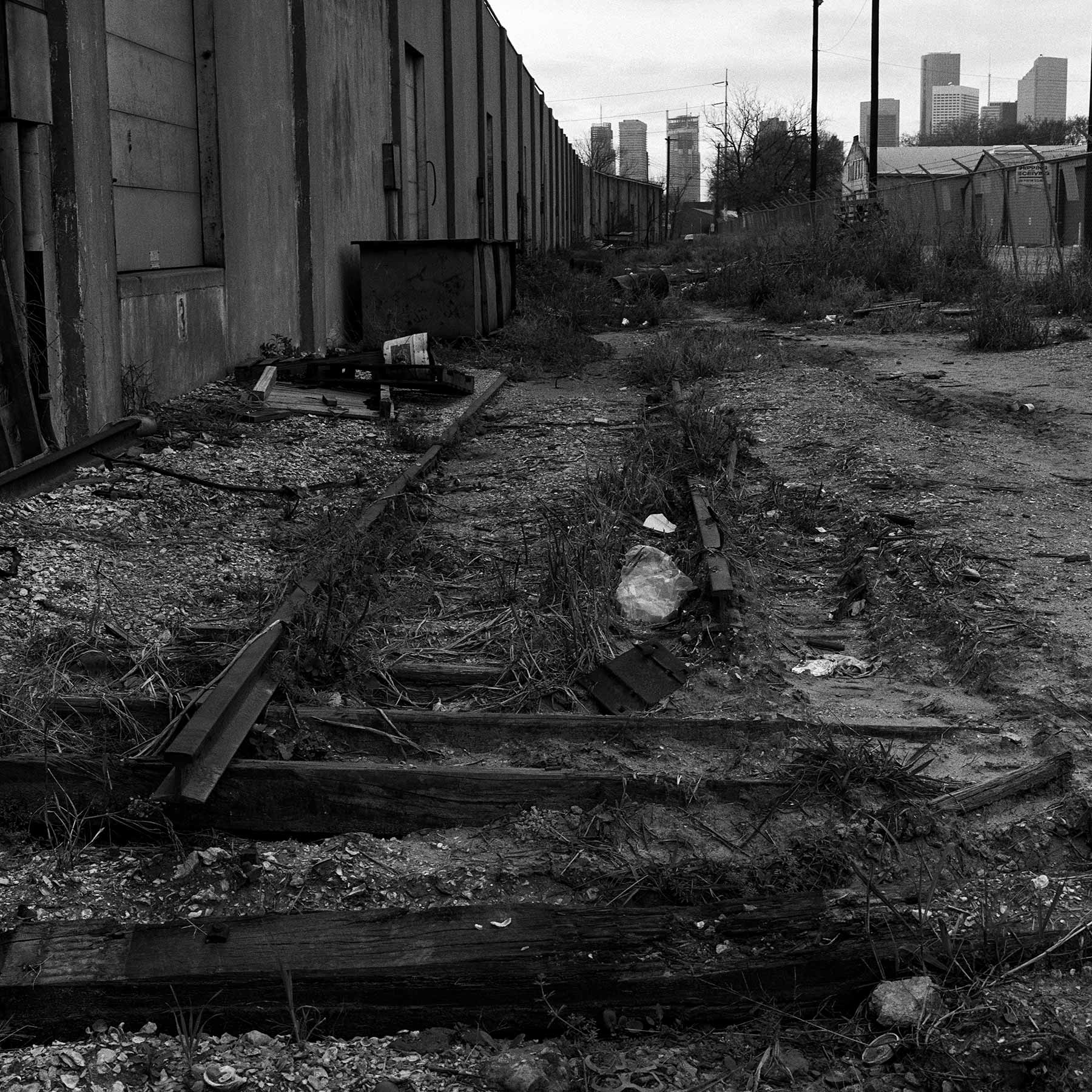 Dismantled railroad track – East Downtown, Huston, Texas, 1983