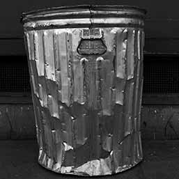 Metallic garbage bin – San Diego, California, 1985